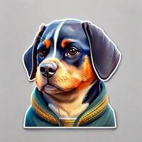 een gedetailleerd illustratie koel Ninja rottweil en hond gezicht t overhemden ontwerp en stickers ai gegenereerd foto