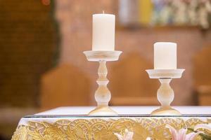 christelijke huwelijksbloem en decoratie foto