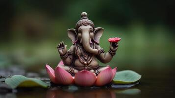 ganesha illustratie, ganesh chaturthi, ganesh, ganesha, heer ganesh, heer ganesha. ai gegenereerd foto