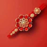 rakhi festival achtergrond ontwerp met creatief rakhi illustratie. ai gegenereerd. foto