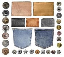 verzameling van verschillende jeansonderdelen