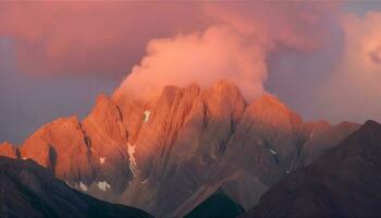 majestueus berg bereik, rustig weide, natuur schoonheid in herfst gegenereerd door ai foto