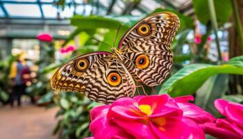 levendig vlinder Vleugels vitrine schoonheid in natuur multi gekleurde patronen gegenereerd door ai foto