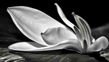 monochroom elegantie een single bloem schoonheid in natuur eenvoud gegenereerd door ai foto