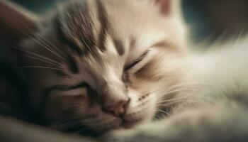 een schattig Perzisch katje resting buitenshuis, staren Bij de camera gegenereerd door ai foto