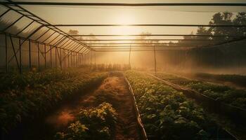 vers biologisch groenten toenemen in een rustig landelijk weide gegenereerd door ai foto