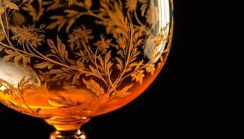 gouden whisky in elegant glas voor viering gegenereerd door ai foto