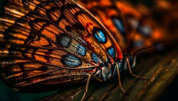 levendig vlinder vleugel wordt weergegeven natuurlijk schoonheid buitenshuis gegenereerd door ai foto