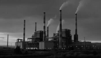 schoorstenen boeren dampen vervuilen de natuurlijk milieu gegenereerd door ai foto