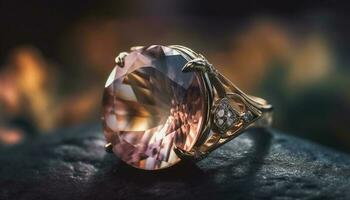 glimmend edelsteen sieraden weerspiegelt rijkdom en aantrekkingskracht gegenereerd door ai foto