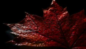 levendig esdoorn- blad, dichtbij omhoog, herfst schoonheid gegenereerd door ai foto