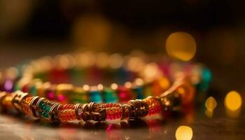 levendig kleuren van Indisch cultuur in sieraden gegenereerd door ai foto