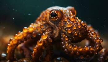 multi gekleurde Octopus voelhoorn in onderwater- zeegezicht gegenereerd door ai foto