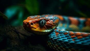 dichtbij omhoog van bedreigd adder spiraal patroon gegenereerd door ai foto