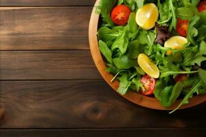 achtergrond salade groente donker zomer vegetarisch vers eetpatroon groen voedsel gezond. generatief ai. foto