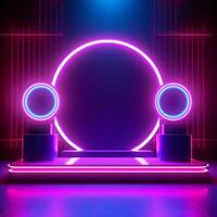 abstract achtergrond met een gloeiend neon Scherm podium foto