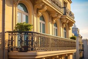 balkon klassiek gebouw voorraad foto's fotografie gegenereerd ai foto