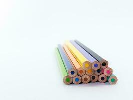 stack van kleurrijk potloden foto