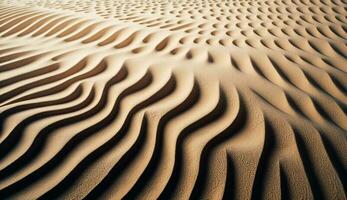 zand duinen rimpeling in dor Afrikaanse warmte gegenereerd door ai foto