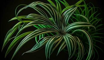 van de natuur botanisch abstract illustratie groen bladeren patroon ,generatief ai foto