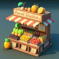 vers en gezond fruit op te slaan kiosk ,generatief ai foto