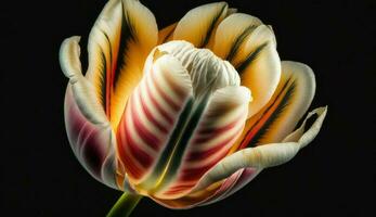 natuur schoonheid schijnt in levendig tulp bloemblaadjes gegenereerd door ai foto