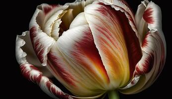 natuur elegantie levendig tulp vers bloemblad multi gekleurde bloesem gegenereerd door ai foto