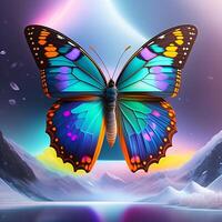 mooi 3d vlinder illustratie. ai gegenereerd foto