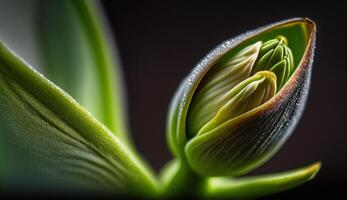 natuur schoonheid schijnt in een single bloem gegenereerd door ai foto