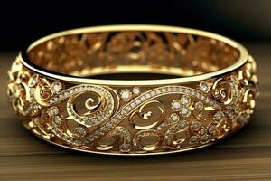 elegant goud armband met diamanten foto
