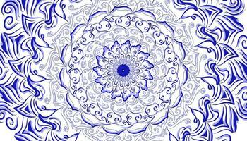 illustratie van een achtergrond met een mandala motief in blauw en schaduwen foto