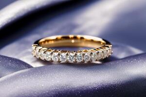 een mooi bruiloft ring. eeuwig liefde. de reis van bruiloft ringen. generatief ai foto