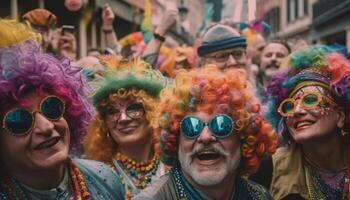 multi etnisch groep geniet levendig braziliaans festival gegenereerd door ai foto