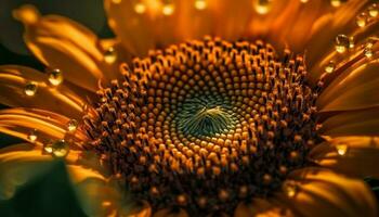 levendig zonnebloem schijnt in biologisch weide veld- gegenereerd door ai foto