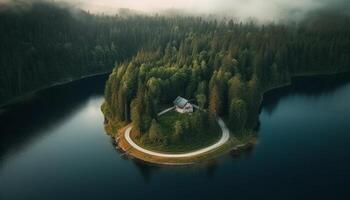 majestueus berg reeks weerspiegelt rustig schoonheid bovenstaand weide gegenereerd door ai foto