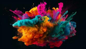 explosief ontwerp inkt, kleur, beweging, vloeistof Golf gegenereerd door ai foto