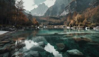 majestueus berg reeks in Asturië, natuurlijk schoonheid gegenereerd door ai foto