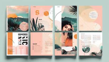 modern brochure ontwerp vitrines Dames schoonheid en natuur gegenereerd door ai foto