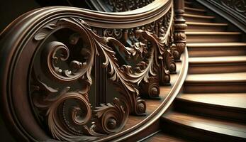 overladen spiraal trappenhuis vitrines oude bouwkundig elegantie gegenereerd door ai foto
