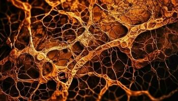 moleculair structuur van fabriek cel onder microscoop gegenereerd door ai foto