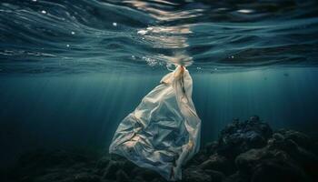 jong volwassen verkennen onderwater- zee leven avontuur gegenereerd door ai foto