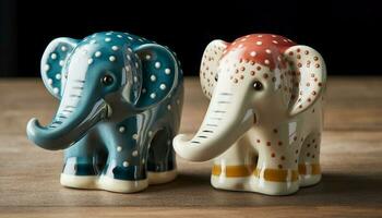 kleurrijk houten olifant beeldje symbool van familie liefde gegenereerd door ai foto