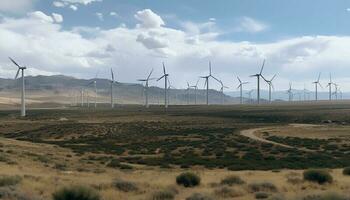 duurzame wind macht generatoren levering schoon industrie energie gegenereerd door ai foto