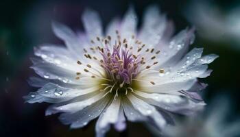 single Purper bloesem in nat natuur schoonheid gegenereerd door ai foto