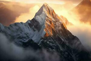 foto ofa robuust bergbeklimmer alpine piek. ai generatief