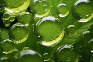 groen blad bubbels. ai generatief foto