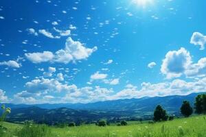 Japan, midzomer, blauw lucht, Doorzichtig lucht. ai generatief foto