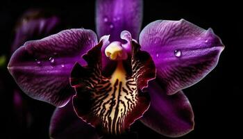 exotisch mot orchidee bloesem in tropisch elegantie gegenereerd door ai foto