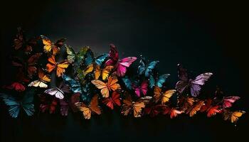 levendig vlinder vliegend in natuur schoonheid gegenereerd door ai foto