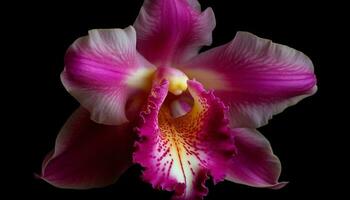 levendig roze mot orchidee, symbool van liefde gegenereerd door ai foto